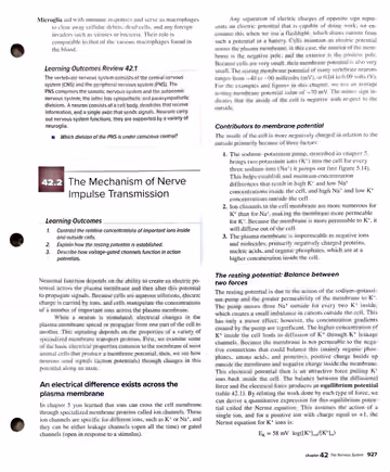 Textbook p. 927: 42.1 Review / 42.2 The Mechanism of Nerve Impulse Transmission