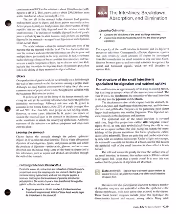 Textbook p. 1029: 46.3 (end) and 46.4 The Intestines: Breakdown, Absorption, and Elimination