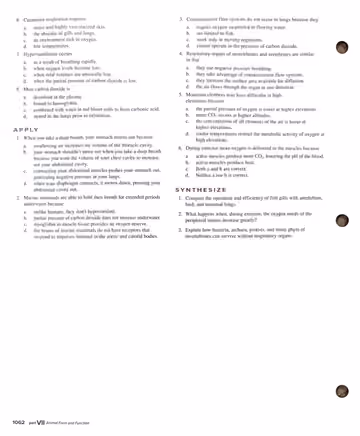 Textbook p. 1062: Review Questions (Understand cont., Apply, Synthesize)