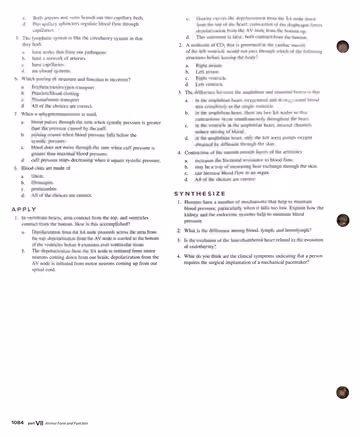 Textbook p. 1084: Review Questions (Understand 5-8, Apply 1-4) and Synthesize 1-4