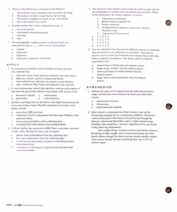 Textbook p. 1102: Review Questions, Understand 5-7, Apply 1-4, Synthesize 1-2