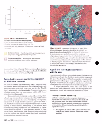 Textbook p. 1226: 54.4 (cont.) Life History and the Cost of Reproduction