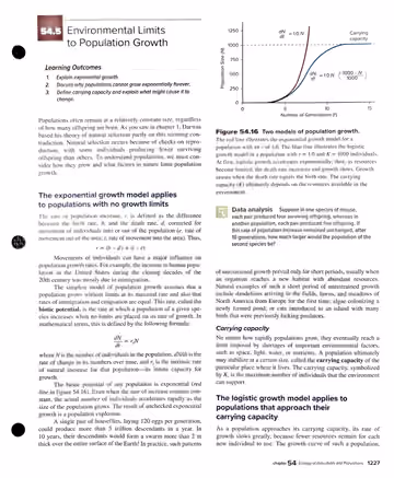 Textbook p. 1227: 54.5 Environmental Limits to Population Growth