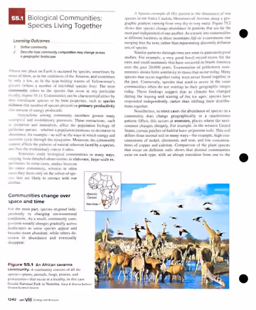 Textbook p. 1242: 55.1 Biological Communities: Species Living Together