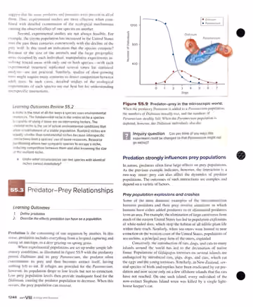 Textbook p. 1248: 55.2 (cont.) and 55.3 Predator-Prey Relationships