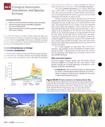 Textbook p. 1258: 55.5 Ecological Succession, Disturbance, and Species Richness