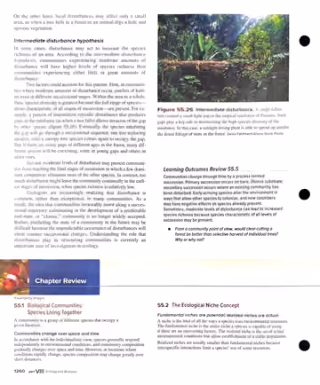Textbook p. 1260: 55.5 Ecological Succession, Disturbance, and Species Richness
