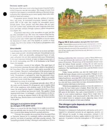 Textbook p. 1267: 56.1 (cont.) Biogeochemical Cycles -- water cycle, groundwater, and the nitrogen cycle