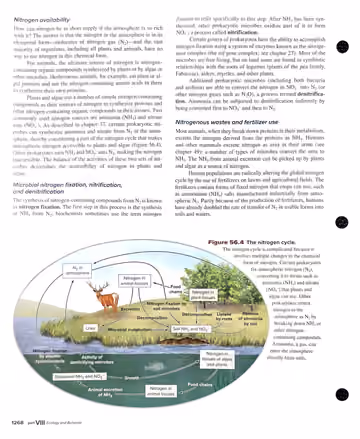 Textbook p. 1268: 56.1 (cont.) Biogeochemical Cycles -- the nitrogen cycle